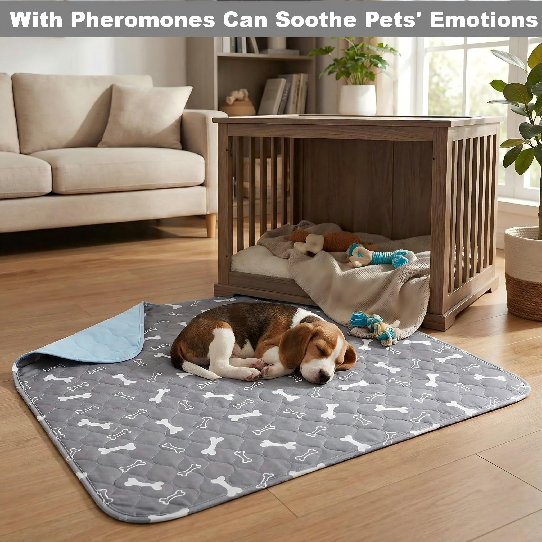 Puppy Pads with Pheromones, Washable Puppy Pee Pads for Dogs Reusable Puppy Pads for Dogs and Cats - Leak & Odor Proof, Non-Slip Base Training Pads for Home & Travel