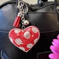 thumbnail image 4 of Popfizzy Red Heart Keychains for Women and Girls, Bedazzled Polka Dot Purse Charm, Bling Backpack Accessories, Heart Gifts, 4 of 8