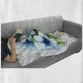 thumbnail image 6 of Watercolor Flower Soft Flannel Fleece Throw Blanket, Pale Colored Summer Season Leaves Bouquet Nature Image Print, Cozy Plush for Indoor and Outdoor Use, 70" x 90", Teal Green White, by Ambesonne, 6 of 6