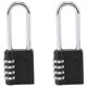 thumbnail image 1 of 2 Pack Outdoor Combination Padlock Long Shackle Lock 6.5cm Shackle Waterproof 4 Digit Resettable Combination Lock New Arrival, 1 of 5