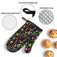 thumbnail image 3 of Honeii Colorful Geometric Figures Pattern Oven Mitts and Pot Holders, Silicone Oven Gloves,500 F Heat Resistant Oven Mitts Sets, 4PCS, 3 of 6