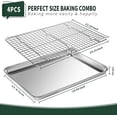 thumbnail image 2 of Small Baking Sheet with Wire Rack Set [ Baking Pans + Cooling Racks] Stainless Steel Small Baking Tray with Rack Set - Rust & Warp & Easy Clean Baking Pan with Rack, 2 of 7