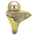 thumbnail image 5 of IP Gold(Ion Plating) Stainless Steel Ring with Synthetic Pearl in Champagne for Women Champagne Stone Color Style TK2131 Size 9, 5 of 6