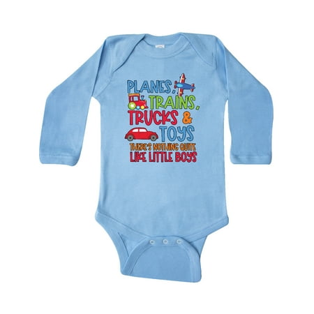 

Inktastic Planes Trains Trucks and Toys Nothing Quite Like Little Boys Gift Baby Boy Long Sleeve Bodysuit