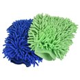 thumbnail image 1 of Uxcell Large Double-Side Microfiber Soft Chenille Dusting Mitten Dark Blue Green 2in1 Set, 1 of 5