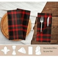 thumbnail image 4 of GZHJMY Black Red Tartan Plaid Scottish Pattern Cloth Napkins, Set of 6 20x20In Soft & Comfortable Polyester Dinner Napkins, g266498935p381c416s789, 10x10 Inch, 4 of 5
