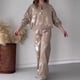 thumbnail image 2 of Pantalones de suéter con cremallera y estampado de lentejuelas nuevos de estilo europeo y americano de 2024, traje informal de moda, chaqueta holgada, pantalones, 2 of 4
