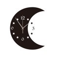 thumbnail image 1 of 1PC Mirror Surface Wall Clock Moon and Star Wall Clock Decorative Hanging Clock for Home Living Room Bedroom (Black), 1 of 3