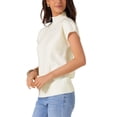 thumbnail image 4 of Suéter sin mangas de cuello alto para mujer Inspire Chic, suéter de punto casual, color blanco, 4 of 6