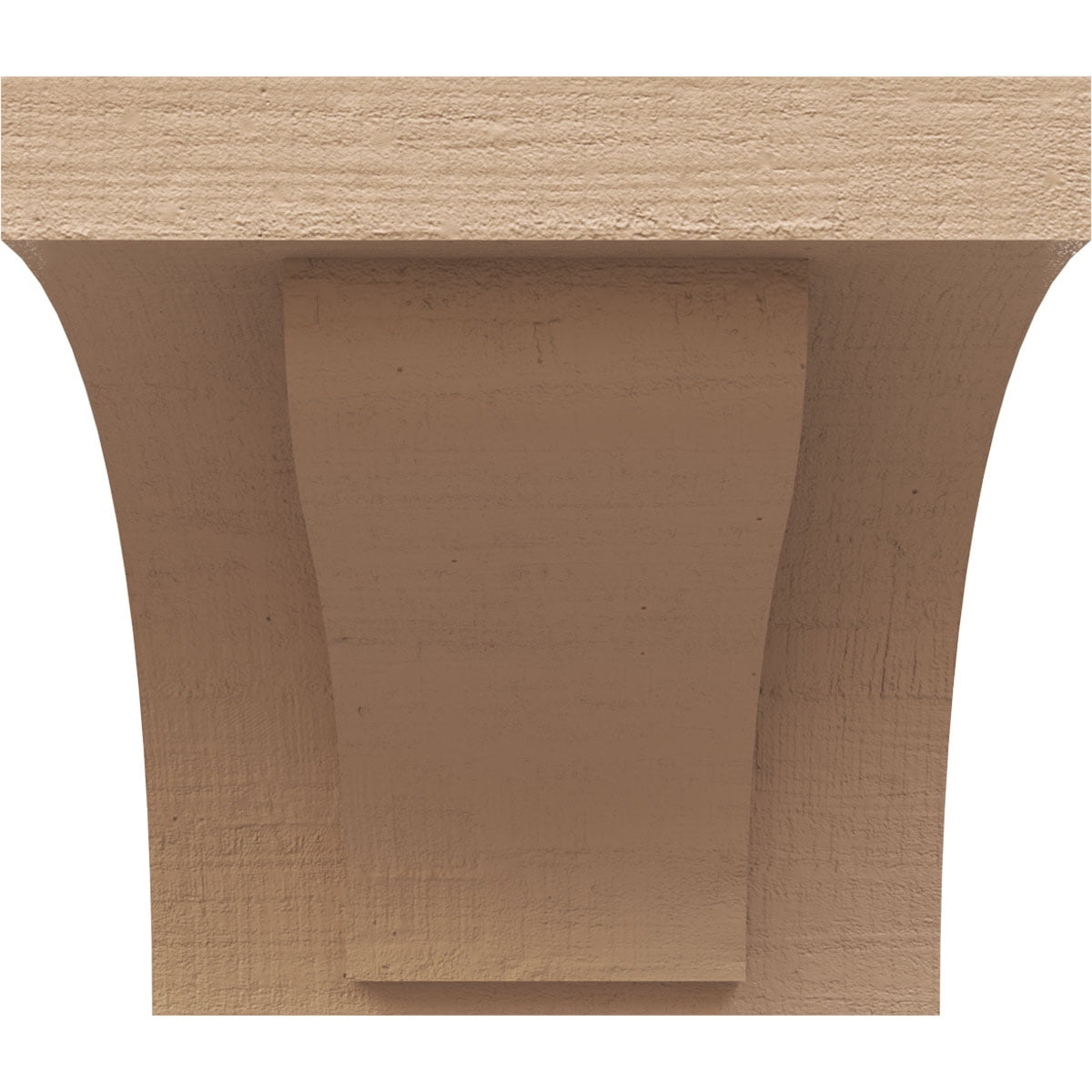4"W x 4"D x 4"H Wide Helena Rough Cedar Woodgrain TimberThane Corbel, Primed Tan
