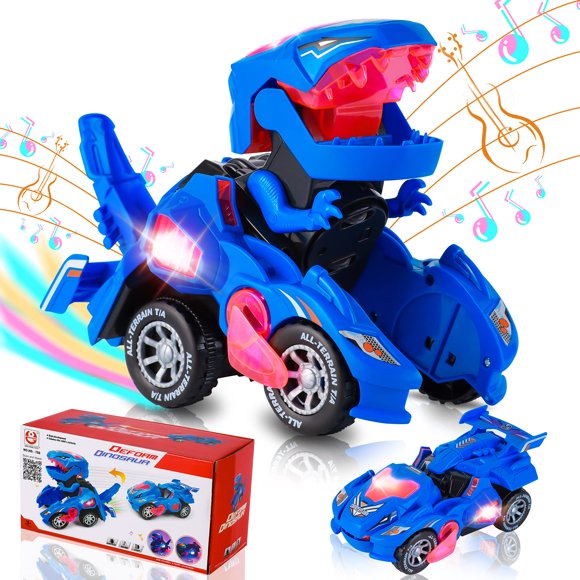 Juguetes De Dinosaurios Para Niños De 3 A 5 Años: Coche De Dinosaurio Transformable Con Música Ligera Para Niños Pequeños De 1, 2, 3, 4, 5 Años, Niñas - Dino Transformer Toys Cars Para Niños De 4 A 6