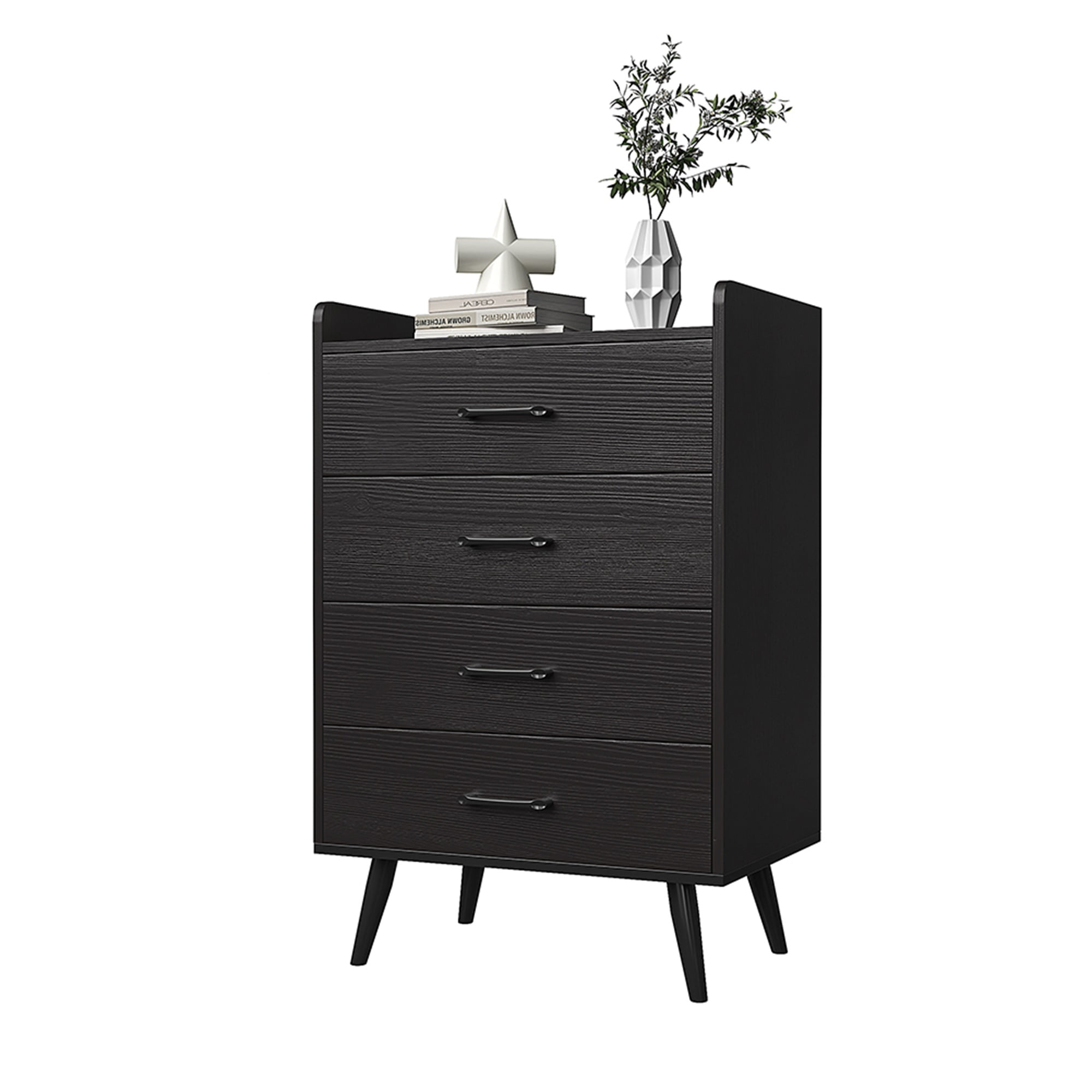 Kadyn 4 Drawer Dresser, Chest of Drawers, Modern Dresser with Storage, Black Solid Wood Dresser with Wide Drawers and Handles, Modern Dresser Chest for Bedroom, Living Room, Entryway Kadyn 4 Drawer Dresser, Chest of Drawers, Modern Dresser with Storage, Black Solid Wood Dresser with Wide Drawers and Handles, Modern Dresser Chest for Bedroom, Living Room, Entryway
