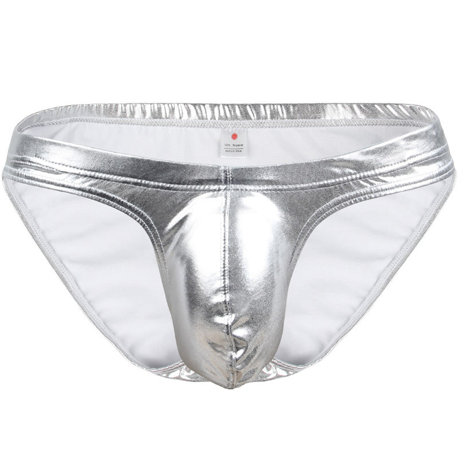 BIZIZA Bulge Leather Briefs for Men Low Rise 2023 Sexy Shiny