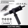 thumbnail image 4 of Trousse d'Outils pour Rivets et Perceuse, Adaptateur de Riveteuse Sans Fil avec Rotor Flexible, 4 Boulons, Haute Stabilité, pour Perceuses Électriques Standard, Acier Allié, 4 of 8