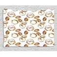 thumbnail image 1 of Coffee Tapestry, Conceptual Watercolor Art with Beans and Spilled Java Drops Circular Stains, Wall Hanging for Bedroom Living Room Dorm Decor, 60W X 40L Inches, Pale Brown White, by Ambesonne, 1 of 2