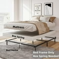 QFTIME Queen Metal Bed Frame with Recessed Legs, 7Inch Low Profile Bed Base, Easy Assembly