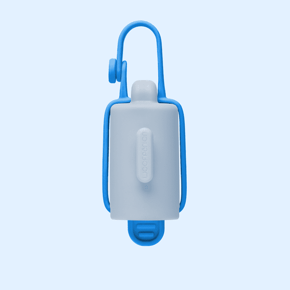 Woofpanion Dog Poop Bag Dispenser with 15 Unscented Waste Bags, Blue