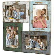 Collage Picture Frame Four Photo Picture Collage Frames With A Rustic  Farmhouse Finish  Multicolor