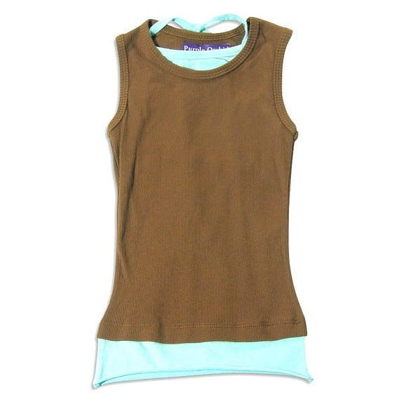 Purple Orchid - Little Girls' Sleeveless Top 23088-4 (brown aqua)
