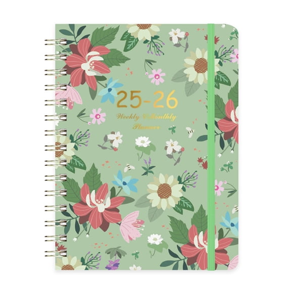 Hovmgk 2024 Personalized Weekly & Monthly Planner, Flower Schedule Diary, Hardcover Paper Planner for Students & Professionals, Office Stationery Organizer, Elegant Schedule Book
