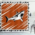 thumbnail image 1 of Ambesonne Shark Shower Curtain, Killer Ocean Creature, 69"Wx84"L, Black White Burnt Sienna, 1 of 3