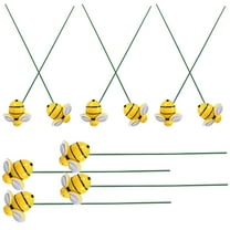 Worgeous 10 Pcs Outdoor Decor Bee Bumble Floral Picks Decoration Decorations Yellow