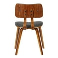thumbnail image 4 of Jaguar Mid-Century Modern Kitchen Dining Table Accent Chair in Walnut Wood and Charcoal Fabric, 4 of 7