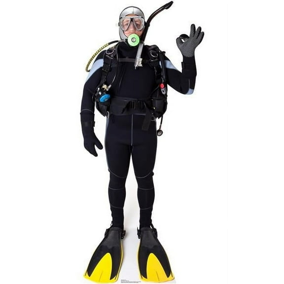 GiftsGoneWild GI1497487 Scuba Diver Cardboard Standup, Black (2 lbs) 73 x 32 Inches