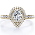 thumbnail image 1 of JeenMata Anillo de Compromiso con Doble Halo de Moissanita en Forma de Pera de 1,75 Quilates con Estilo Pavé Certificado en Baño de Oro Amarillo de 18 K sobre Plata, 1 of 7