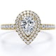 thumbnail image 1 of JeenMata Anillo de Compromiso con Doble Halo de Moissanita en Forma de Pera de 1,75 Quilates con Estilo Pavé Certificado en Baño de Oro Amarillo de 18 K sobre Plata, 1 of 6