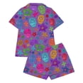 thumbnail image 5 of SJLDQY Halloween Girls Pajama Sets Skull Print Short Sleeve Shirts and Shorts 2 Piece Sets Casual Hallowmas Sleepwear Button Down Pjs for Girls, 5 of 5