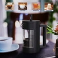 thumbnail image 4 of French Press Coffee Maker 12/21 oz, Camping French Coffee Press Glass, Heat Resistant Thickened Glass Coffee Press, 100% Prensa Francesa, Rust-Free an, 4 of 5