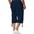thumbnail image 4 of Tiijoy Men's Relaxed Fit Cotton Linen Capri Pants Lightweight Breathable Casual 3/4 Pants, 4 of 8