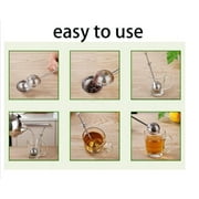 Tea Infuser for Loose Tea, Large Capacity Stainless Steel Tea Ball with Long Handle & Push Rod, Durable Tea Strainer, TIKA