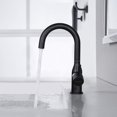 thumbnail image 3 of Wowow Grifo De Baño Negro - Fregadero De Barra Monomando De Acero Inoxidable Mezclador De Lavabo De Arco Alto - Grifo De Cocina Pequeño Con Mangueras De Suministro, 3 of 5