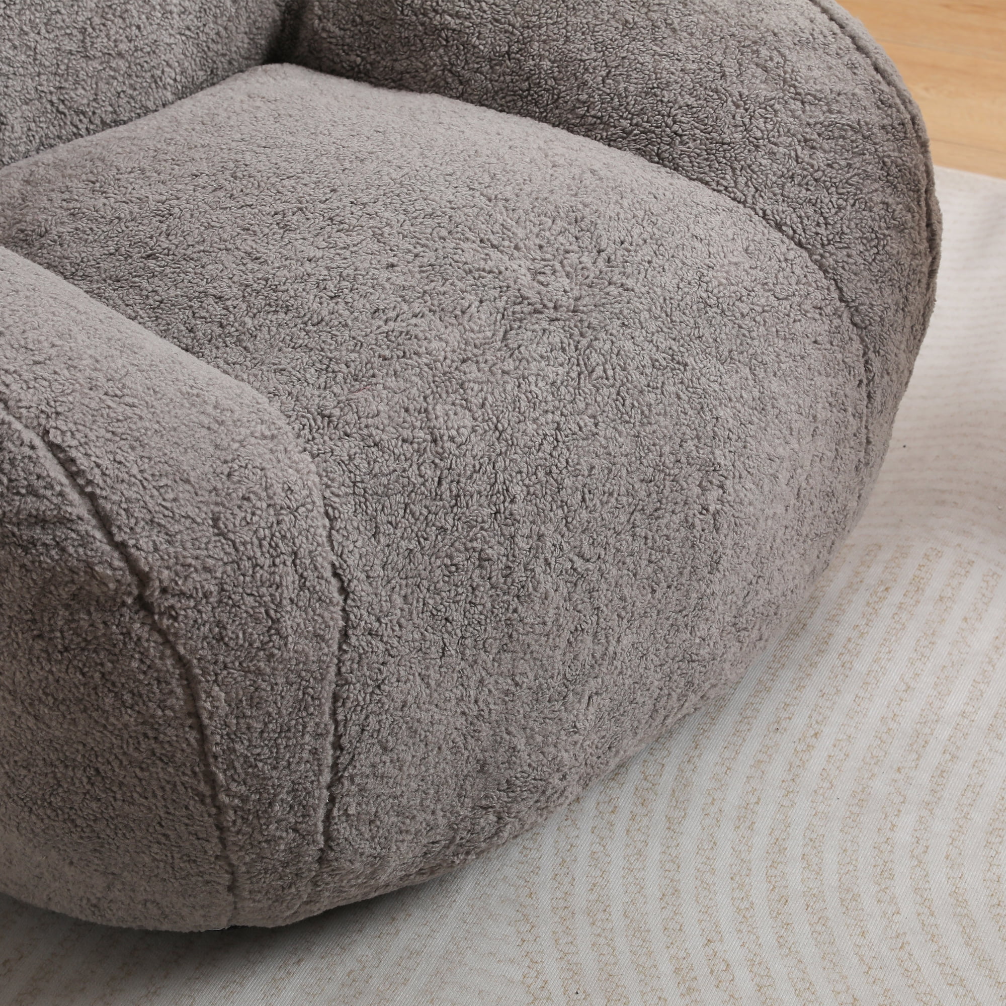 Kumix Bean Bag Chair, Comfy Beanbag Giant Bean Bag Chair for Adults with Spacious Design Bean Bag Couch with Armrest Large Bean Bag Chair with Memory Foam Filler for Living Room Bedroom, Gray