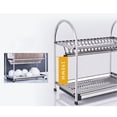 thumbnail image 7 of 2-Tier Stainless Steel Dish Drying Rack with Drainboard & Cutting Board Holder, 7 of 7