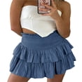 thumbnail image 3 of Jupe Patineuse Plissée pour Femmes Taille Haute à Volants Mini Jupes, 3 of 8