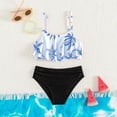 thumbnail image 4 of Hellosay Two Piece Swimsuits for Girls Ruched Ruffle Bikini Surfing Swimwear Tree Summer Vacation Bathing Suit Size 7-15, 4 of 7