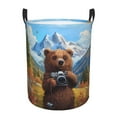 thumbnail image 2 of Cauagu Snowy Mountain Photography Bear for Laundry Basket,Collapsible Organizer Basket for Storage Bin Toy Bins Gift Baskets Bedroom Clothes Children Nursery Hamper -Medium, 2 of 7