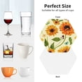 thumbnail image 6 of Zufioo Sunflowers And Butterflies Print Leather Coaster Set, Decorative PVC Coasters 4-pack - Scald and Stain-resistant, Suitable for Home, Cafes, Restaurants-Hexagon, 6 of 6