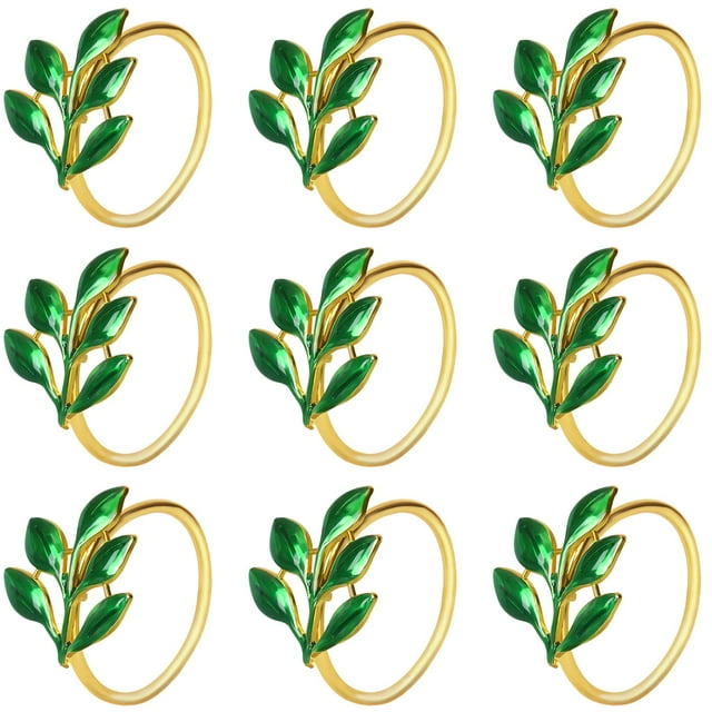 Juego de 20 Servilleteros de Hoja de Metal Verde KPOSIYA 4.3 cm