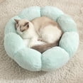 thumbnail image 2 of PureCasa Floral Shaped Comfort Soft Dog Cat Bed for Fall Winter, Resilient Plush Fluffy Pet Bed Kennel, Modern Home Decor Cushion Sleeping Pad for Small Cats Dogs, Round, 1 Pack, 16"x16", B, 2 of 5