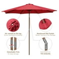 thumbnail image 4 of Yescom 9 Ft Wooden Patio Umbrella 8 Ribs Easy Tilt Table Parasol Outdoor Balcony Deck, 4 of 10