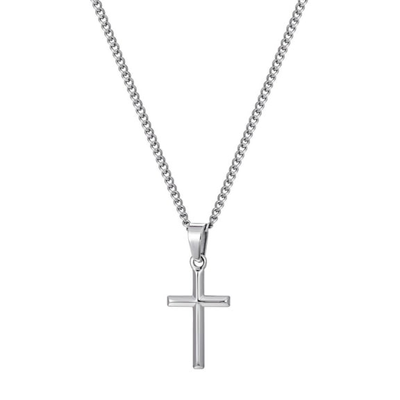 Murtoo stainless steel cross pendant necklace unisex adjustable curb chain