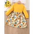 thumbnail image 6 of Suealasg Kids Toddler Girl Spring Casual Dress 3T 4T 5T 6T 7T Long Sleeves Floral/Dinosaur Print A-Line Dress for Little Girl, 6 of 9