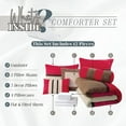 thumbnail image 6 of Mocassi 12-Piece Microsuede Comforter Set, Cirena Bedding Collection includes 6-Piece Smart Sheet Set, Matching Shams & Decorative Pillows, Full/Queen, Red, 6 of 7
