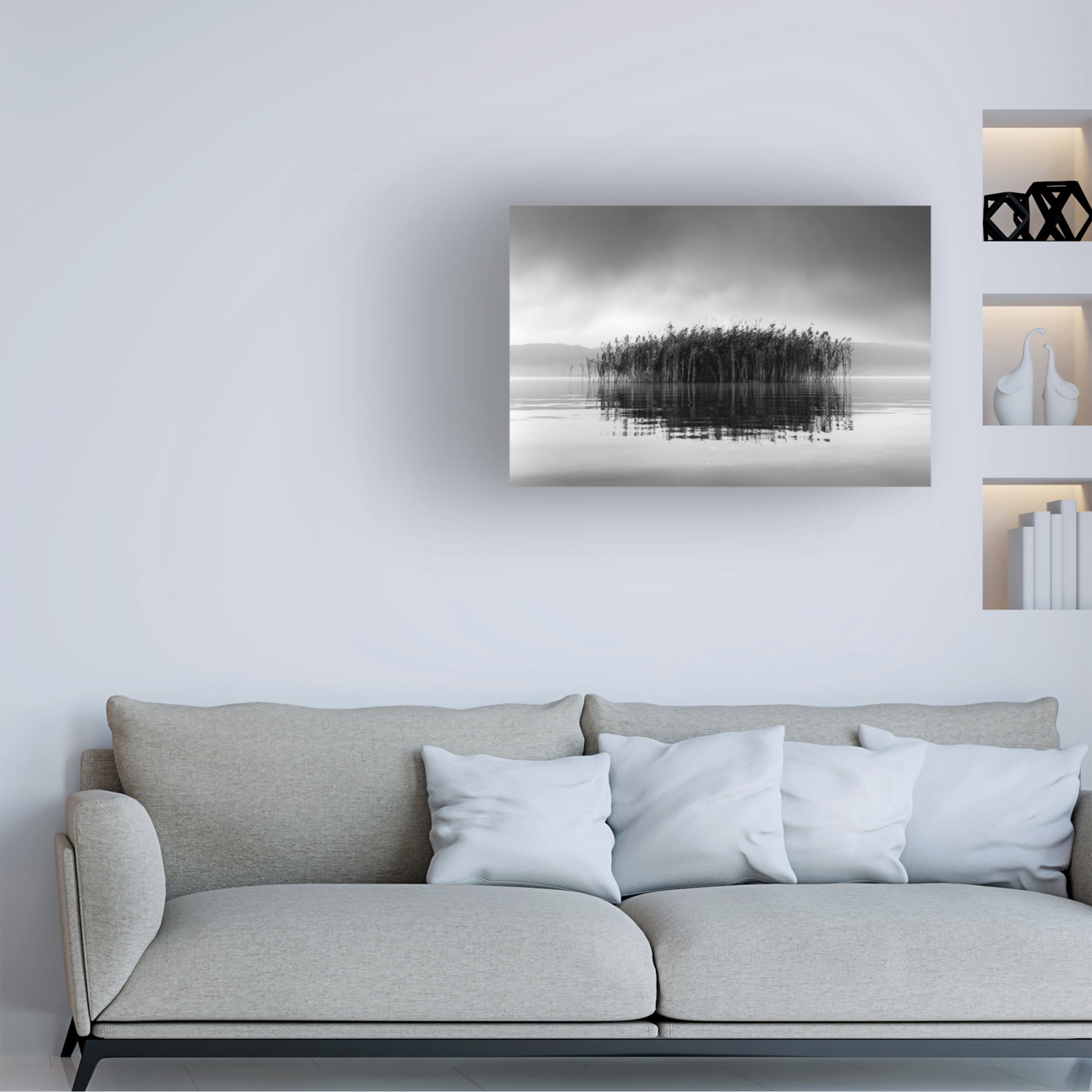 Canvas Wall Art - George Digalakis 'Lake Volvi Vii' Wall Art for Living Room, Bedroom, or Office Décor by Trademark Fine Art - 32 x 22 Inches