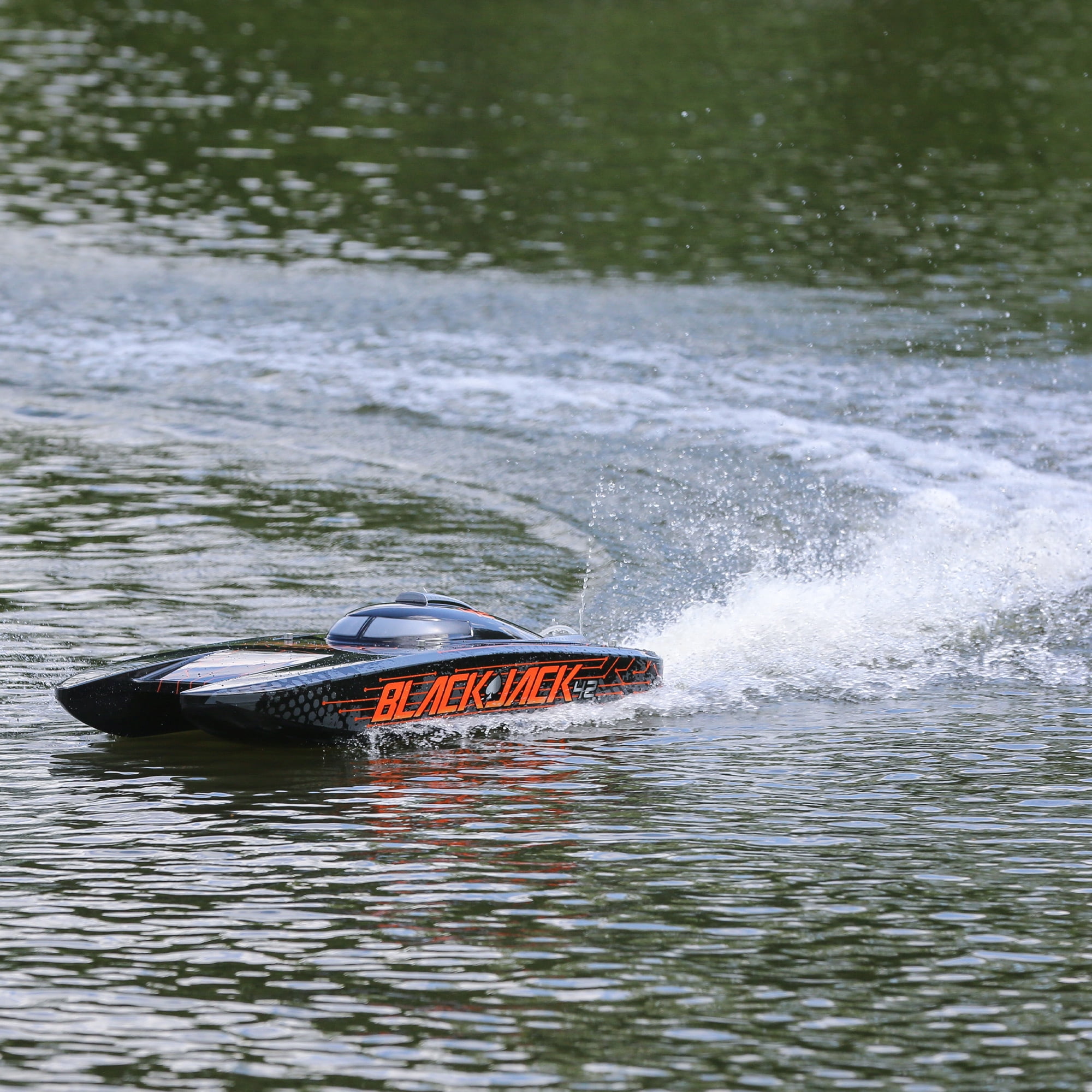 Pro Boat RC Blackjack 42" 8S Brushless Catamaran RTRBattery and Charger Not included Black/Orange PRB08043T1 Boats RTR Electric