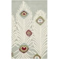thumbnail image 6 of SAFAVIEH Soho Fulton Peacock Feather Wool Area Rug, Grey/Ivory, 2'6" x 4', 6 of 8